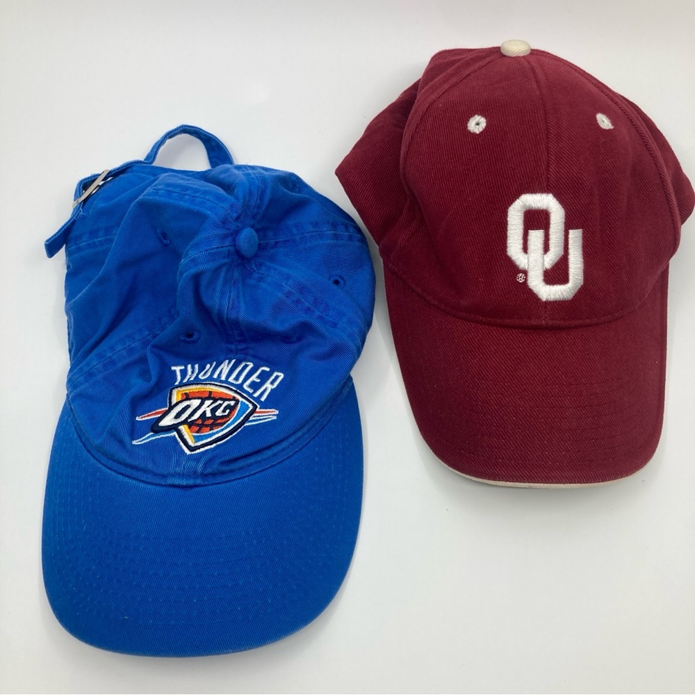 Baseball Hat set OU Oklahoma Sooners college football NBA Oklahoma City thunder